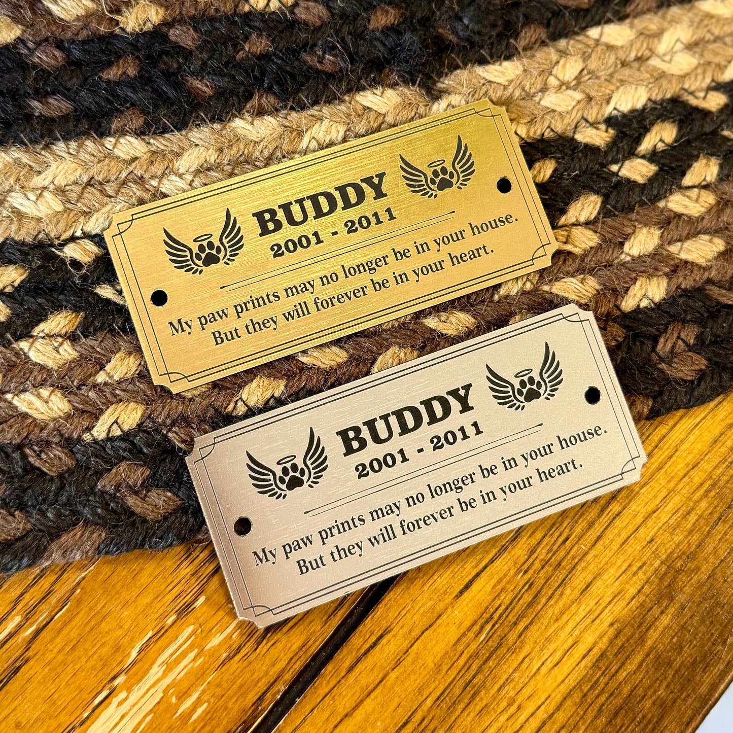 Personalized Pet Memorial Plaque: Engraved Acrylic Bench Marker