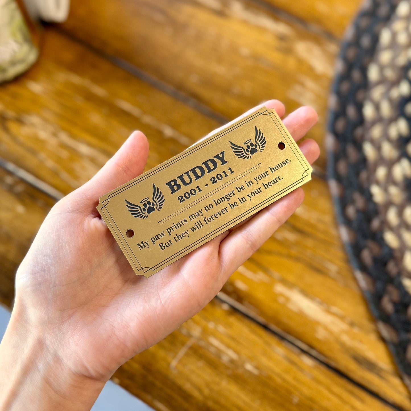 Personalized Pet Memorial Plaque: Engraved Acrylic Bench Marker