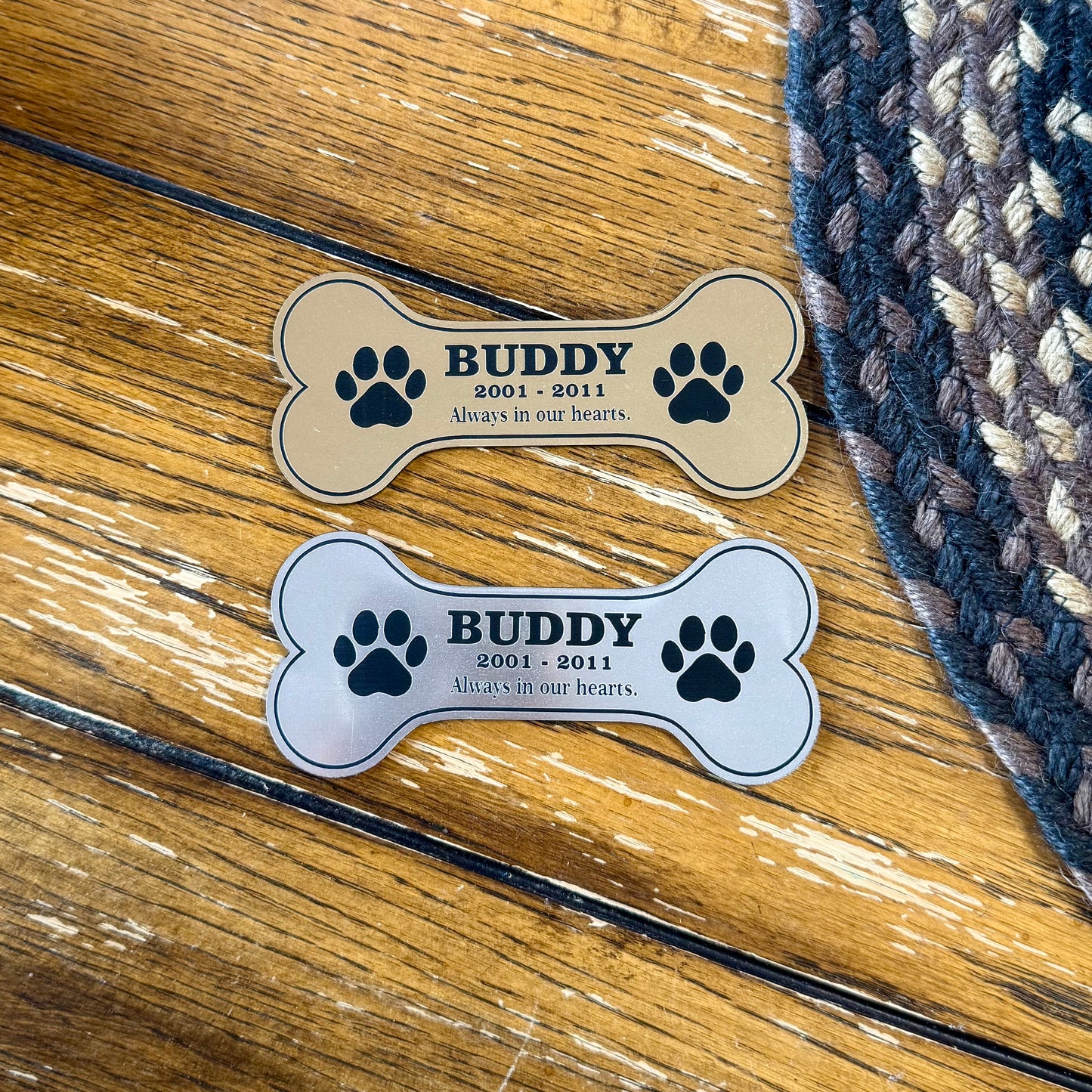 Personalized Pet Memorial Plaque Engraved Acrylic Marker Bone Shaped