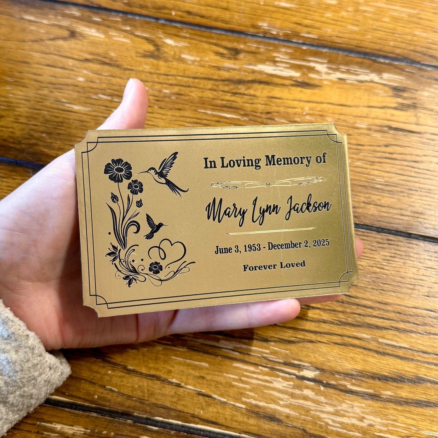 Personalized Memorial Plaque Memorial