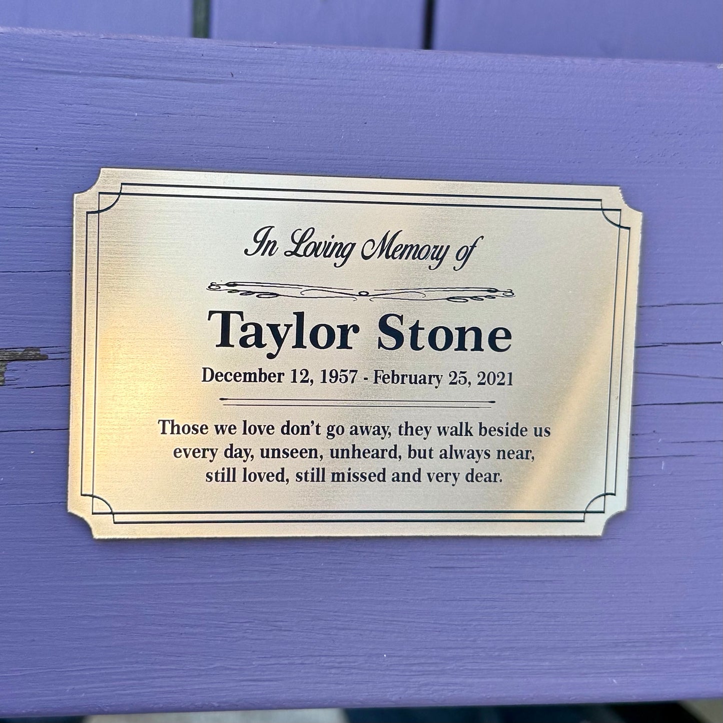 Personalized Memorial Plaque