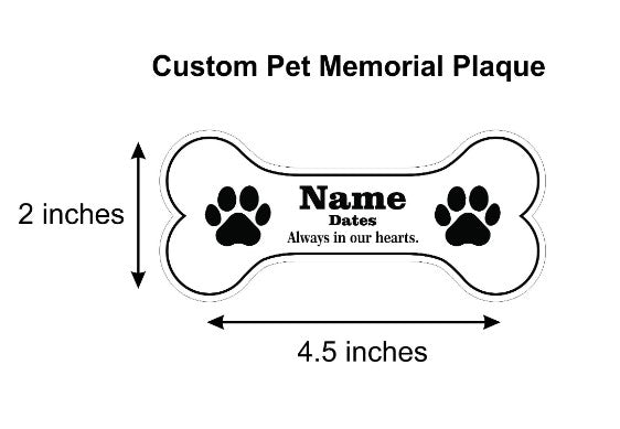 Personalized Pet Memorial Plaque Engraved Acrylic Marker Bone Shaped