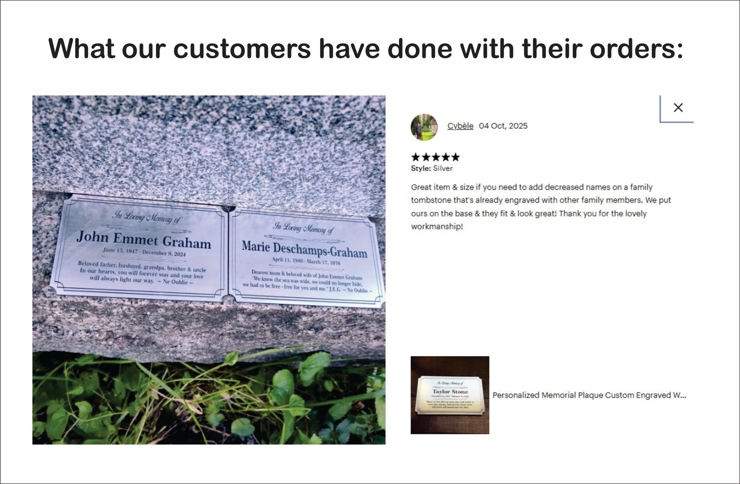 Personalized Memorial Plaque Memorial